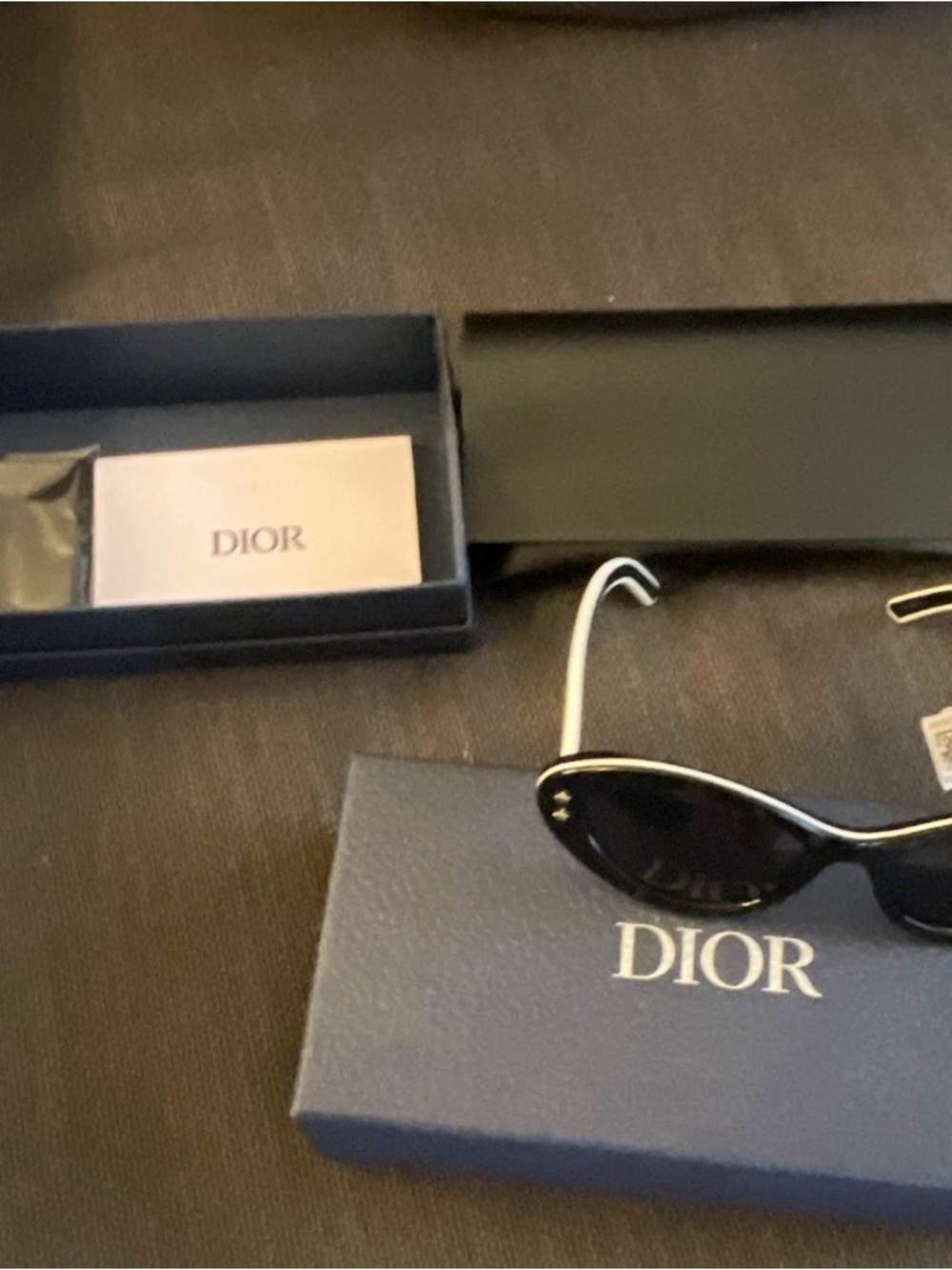 Dior Black Cat-Eye Sunglasses with Gold Trim
